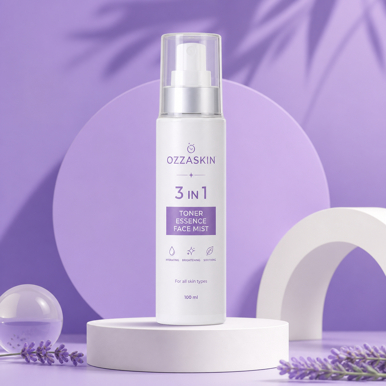 Ozzaskin 3in1 Facial Toner Essence & Facemist Hydrating Glass Skin